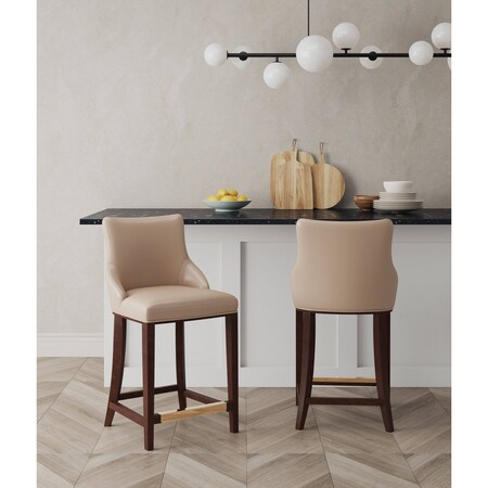 Manhattan Comfort Shubert Counter Stool in Tan - Set of 2 2-CS016-TN